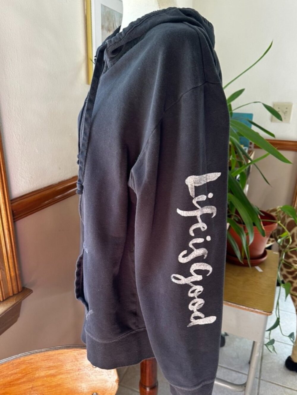 Life Is Good Full Zip Hoodie, Women's XL